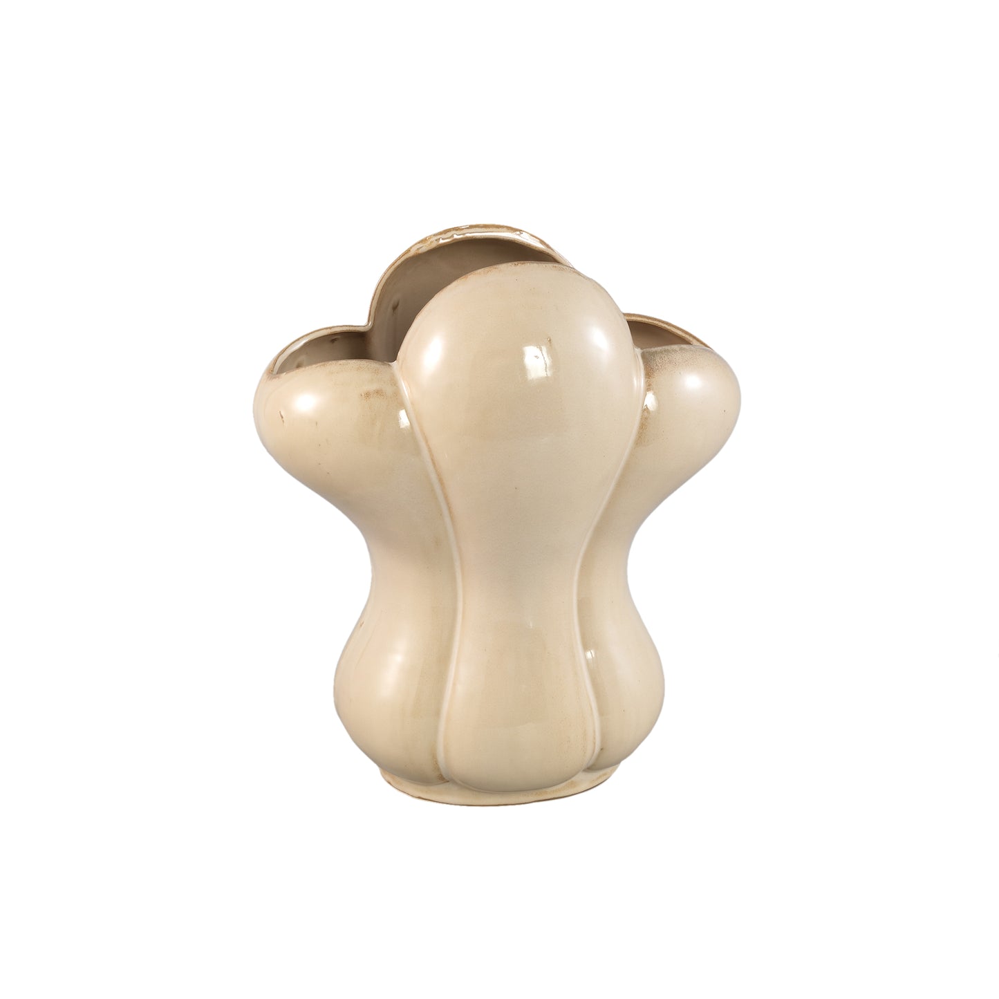 Mellie Cream France Lily Flower Keramische Vaas L – Set van 2 - 2 Sets 33.5x29x22 cm