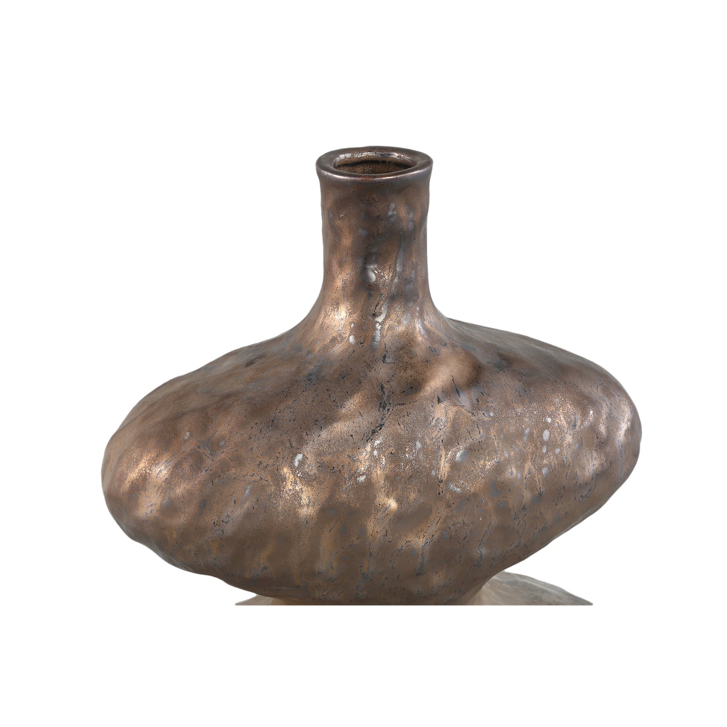 Chelsean Bronze Oval Bulby Shaped Ceramic Vase S