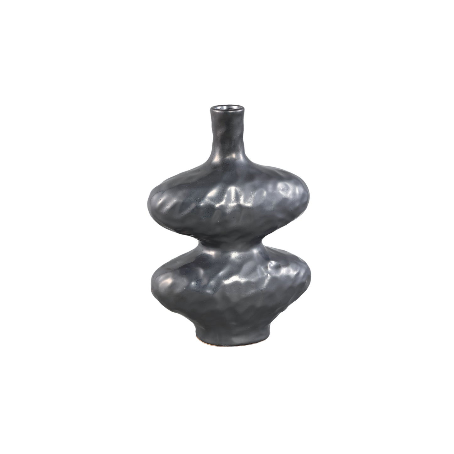 Chelsean Zwarte Ovale Bol Keramische Vaas S – Set van 4 Stuks - 4 Sets 31x21x12 cm