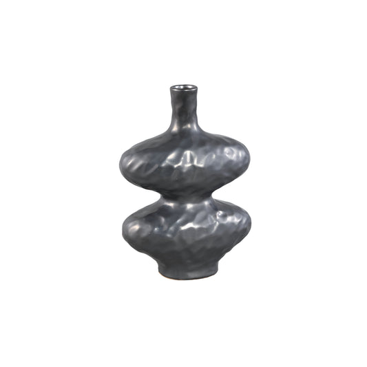 Chelsean Zwarte Ovale Bol Keramische Vaas S – Set van 4 Stuks - 4 Sets 31x21x12 cm