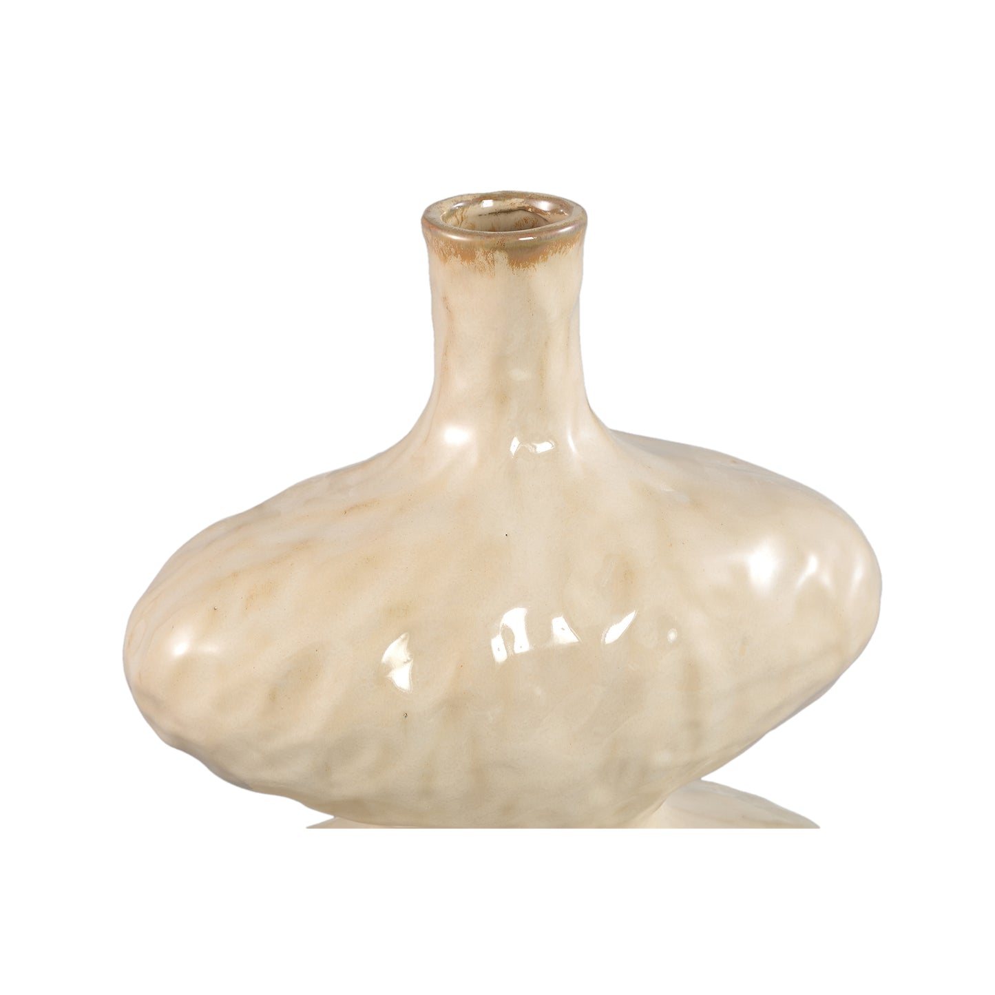 Chelsean Cream Oval Bulby Shaped Ceramic Vase S