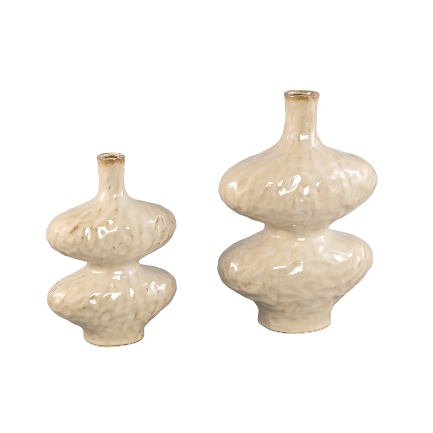 Chelsean Cream Oval Bulby Shaped Ceramic Vase S