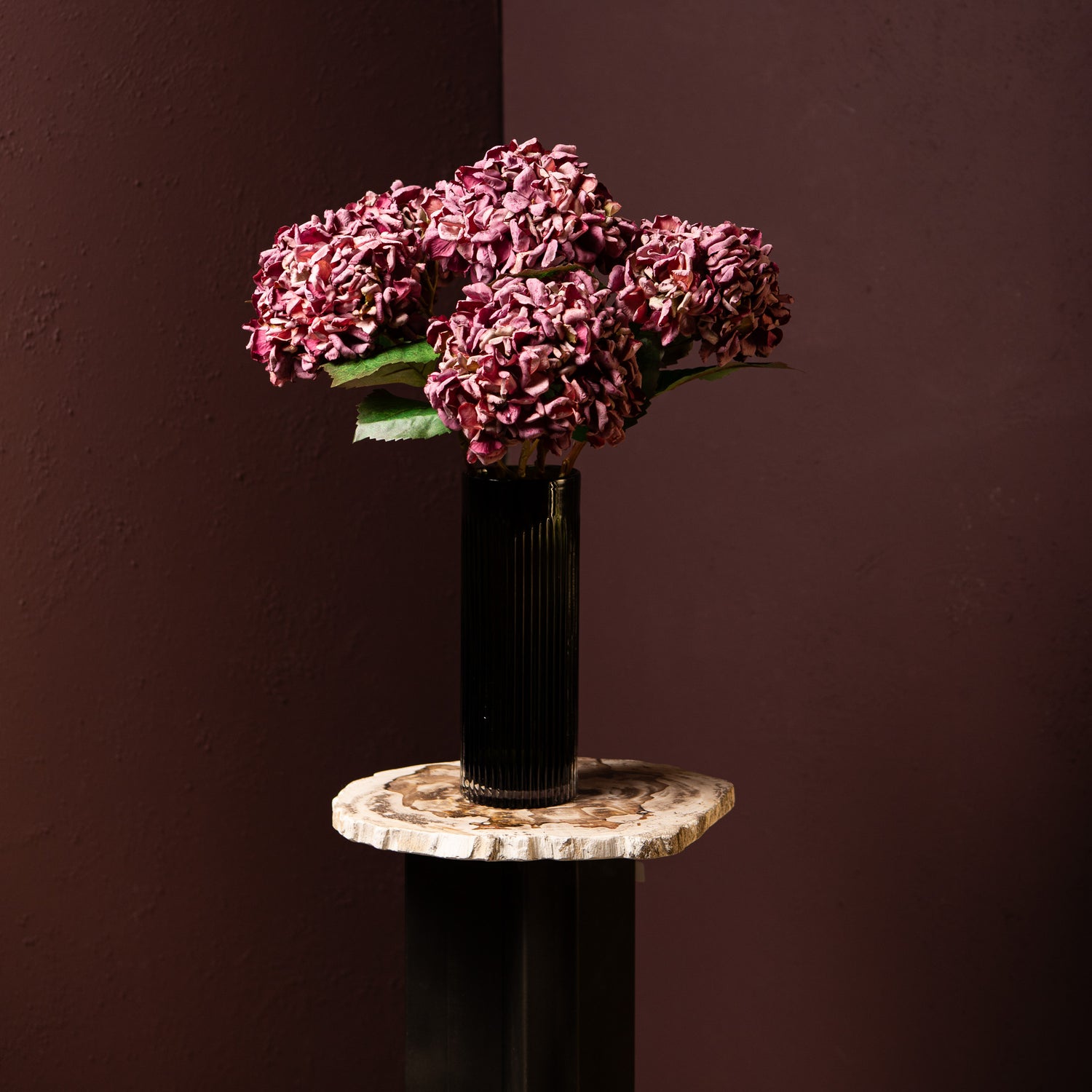 Hydrangea Flower Roze Hortensia Tak Groot - Set van 12 46x20x12 cm