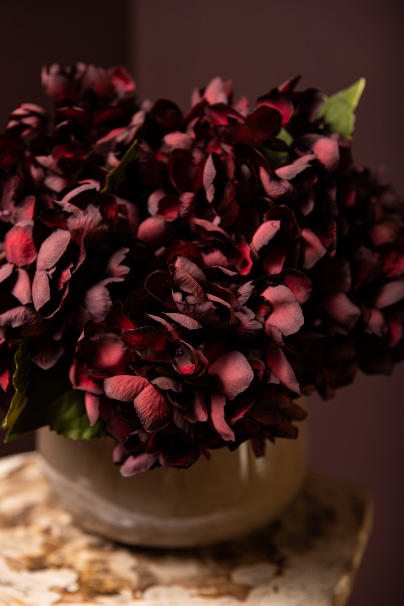 Hydrangea Flower Bourgondische Hortensia Tak Klein - Set van 12 33x12x15 cm
