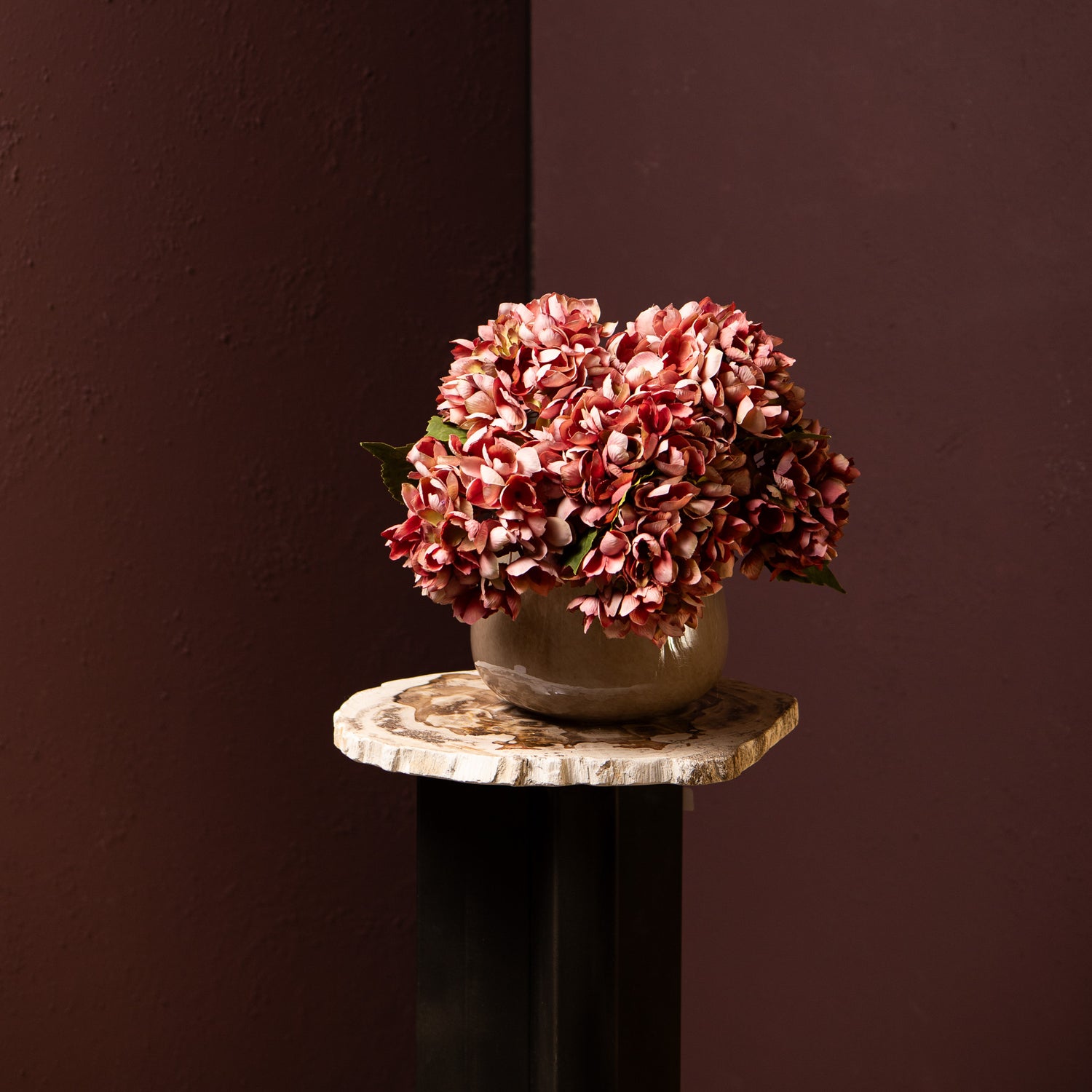 Hydrangea Flower Roze Hortensia Tak Klein Set van 12 Stuks 33x12x15 cm