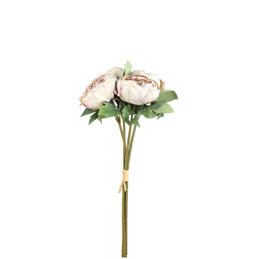 Peony Flower Creme Pioenroos Struik - Set van 12 43x12x18 cm