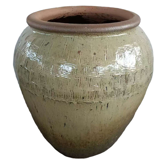 Lisie Natuurlijke Blauwe Keramische Pot Piramide Patroon L 76x79x79 cm