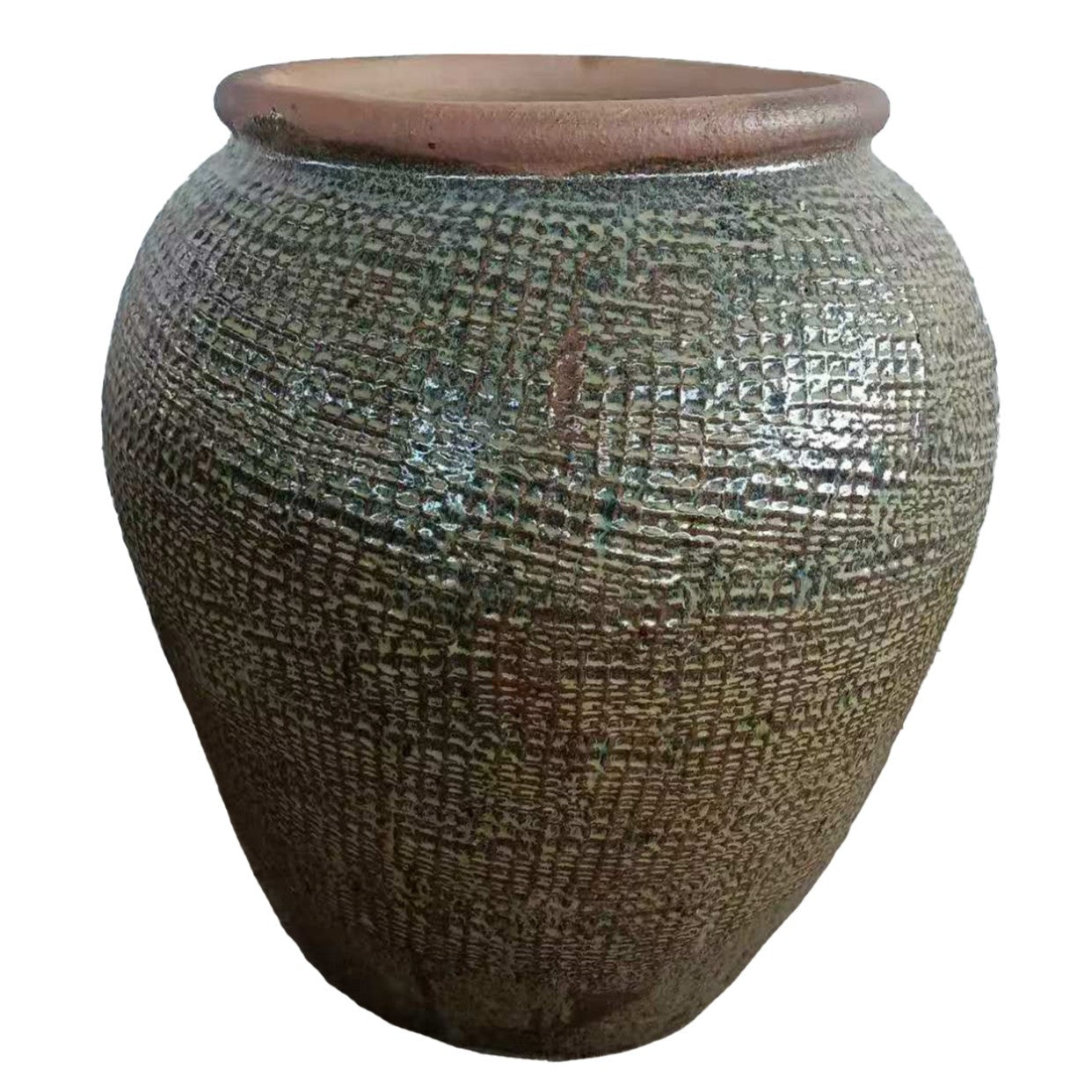 Lisie Natuurlijke Blauwe Keramische Pot Vierkant Patroon S 64x65x65 cm