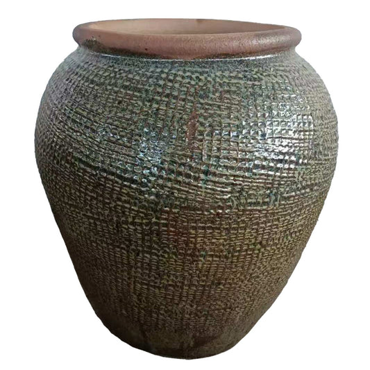 Lisie Natuurlijke Blauwe Keramische Pot Vierkant Patroon S 64x65x65 cm
