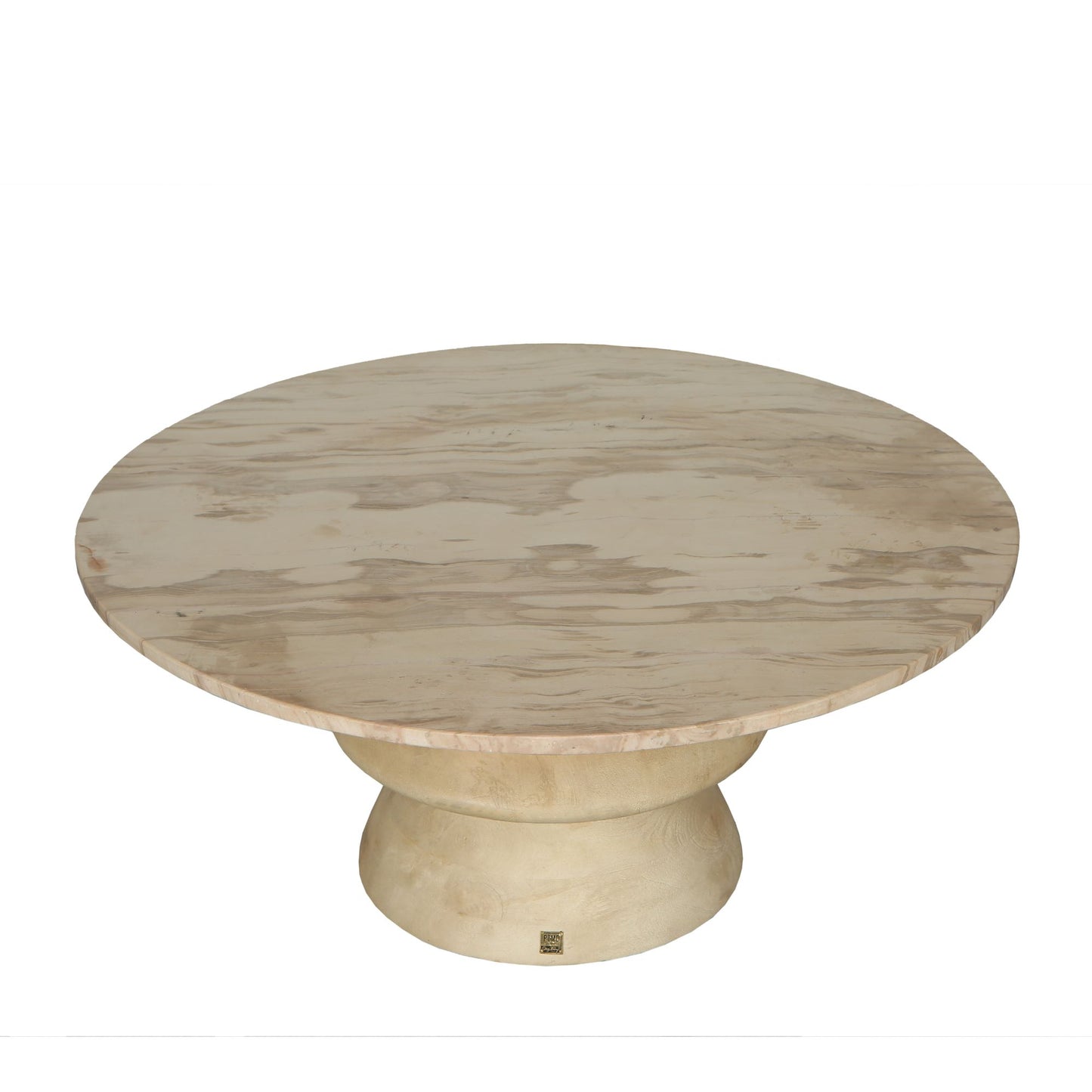Callain Natural Mango Wood Coffee Table Marble Top