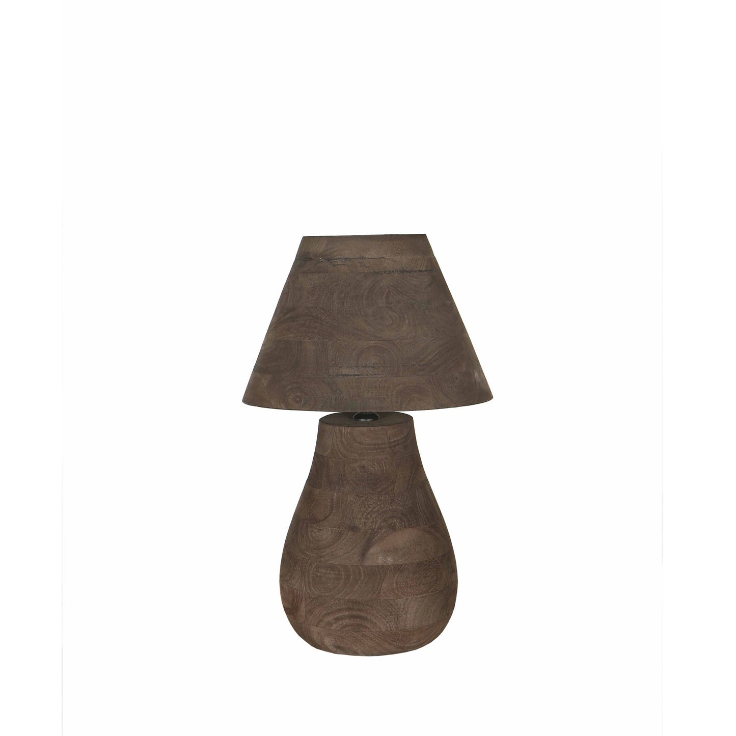 Peake Bruine Mango Wood Ronde Tafellamp Laag 49x30x30 cm