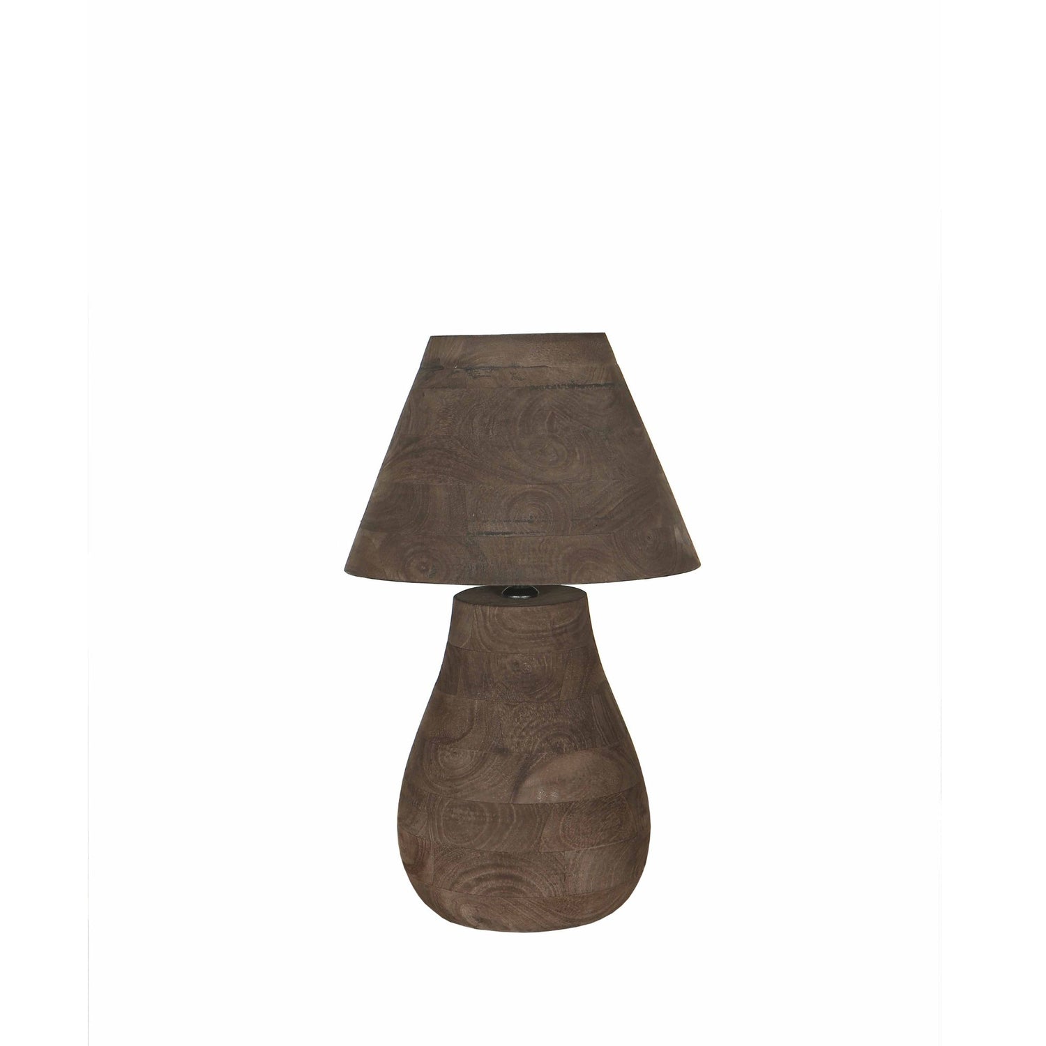 Peake Bruine Mango Wood Ronde Tafellamp Laag 49x30x30 cm