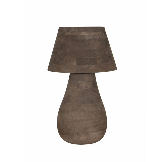 Peake Brown Mango Wood Round Table Lamp Big