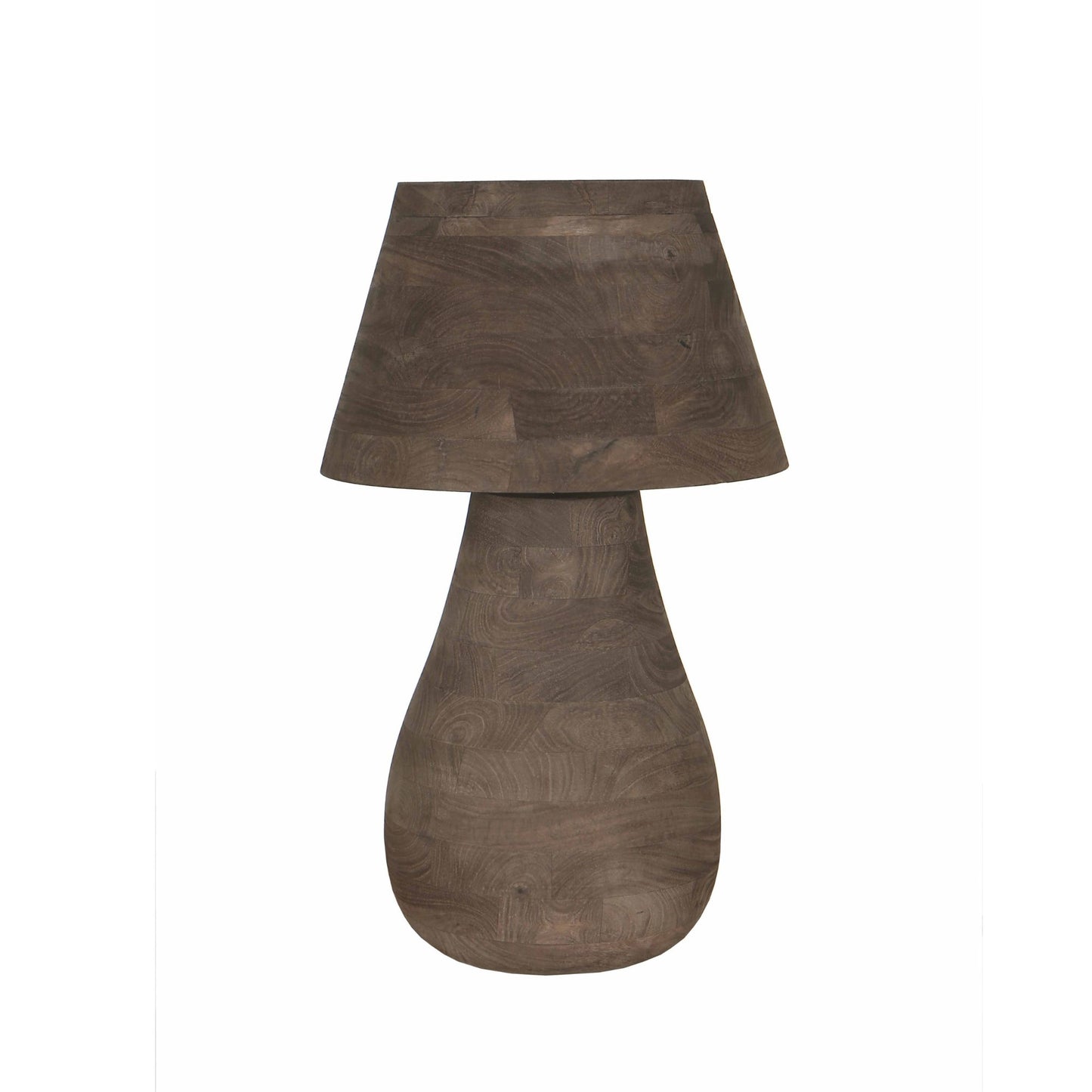Peake Bruine Mangohout Ronde Tafellamp Groot 64x38x38 cm