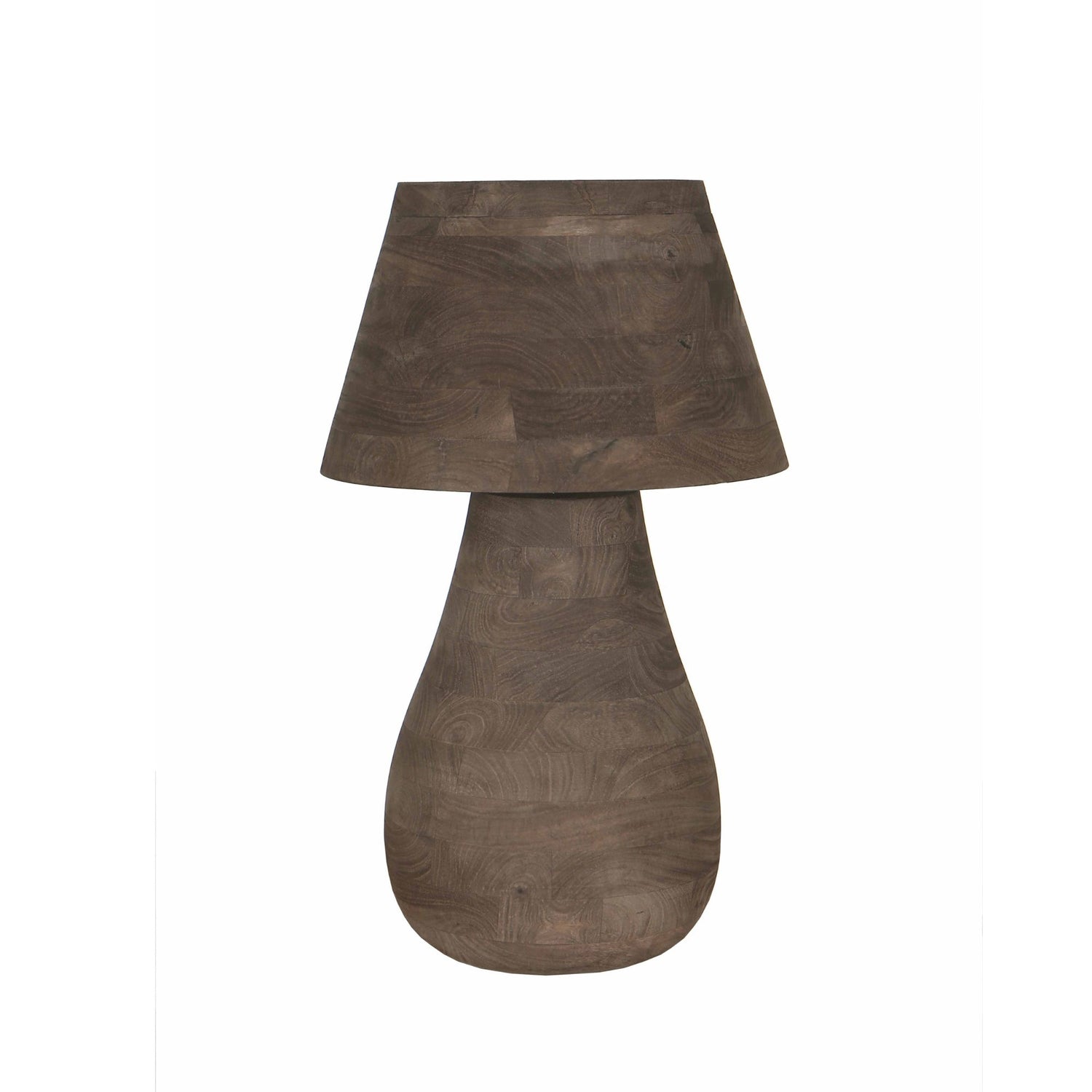 Peake Bruine Mangohout Ronde Tafellamp Groot 64x38x38 cm