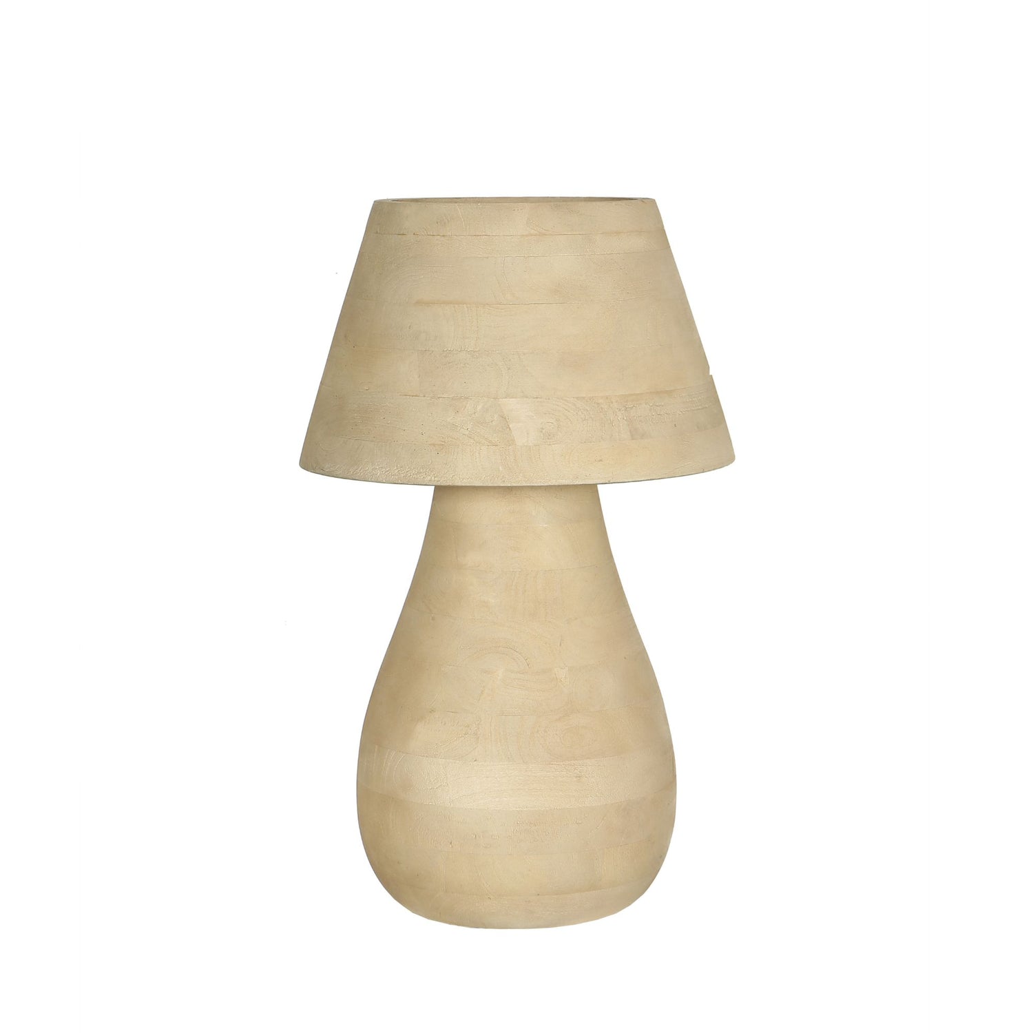 Peake Natuurlijke Mango Hout Ronde Tafellamp Groot 64x38x38 cm