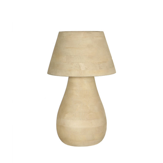 Peake Natuurlijke Mango Hout Ronde Tafellamp Groot 64x38x38 cm