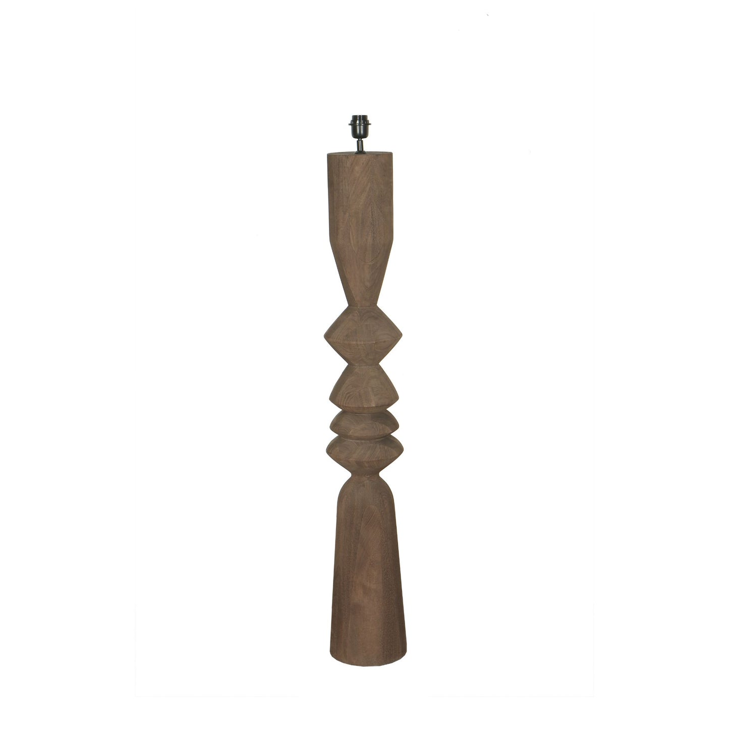 Elaine Bruine Mango Houten Ronde Vloerlamp Voet 130x20x20 cm