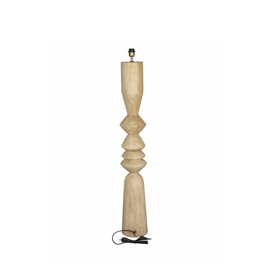 Elaine Natuurlijke Mango Hout Ronde Vloerlamp Voet 130x20x20 cm