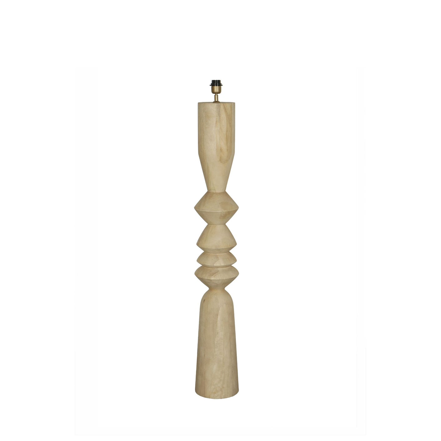 Elaine Natuurlijke Mango Hout Ronde Vloerlamp Voet 130x20x20 cm