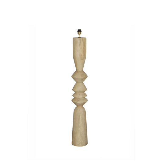 Elaine Natuurlijke Mango Hout Ronde Vloerlamp Voet 130x20x20 cm