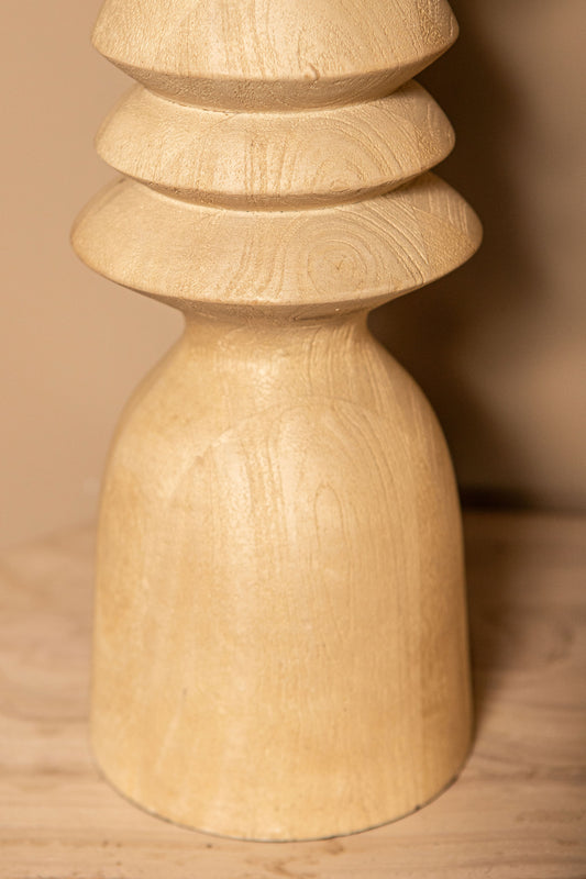 Elaine Natuurlijke Mango Hout Ronde Tafellamp Voet 50x14x14 cm