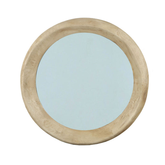 Noam Natuurlijke Mangohout Ronde Spiegel L 90x90x5 cm