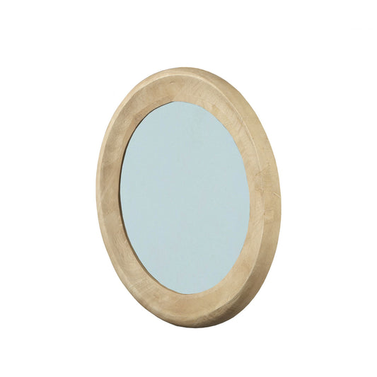 Noam Natuurlijke Mango Hout Ronde Spiegel S 70x70x5 cm