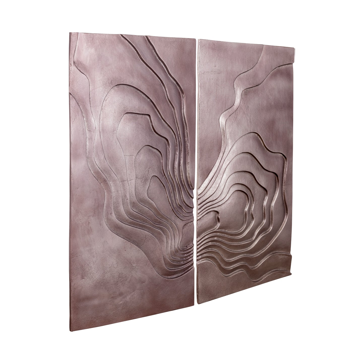 Erike Bronzen Gegoten Aluminium Wandpaneel Golf Set van 2 90x100x2.5 cm