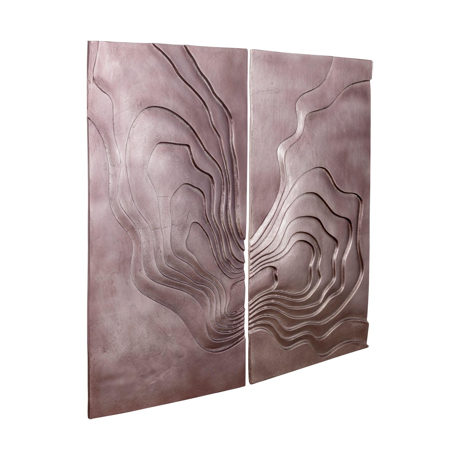Erike Bronzen Gegoten Aluminium Wandpaneel Golf Set van 2 90x100x2.5 cm