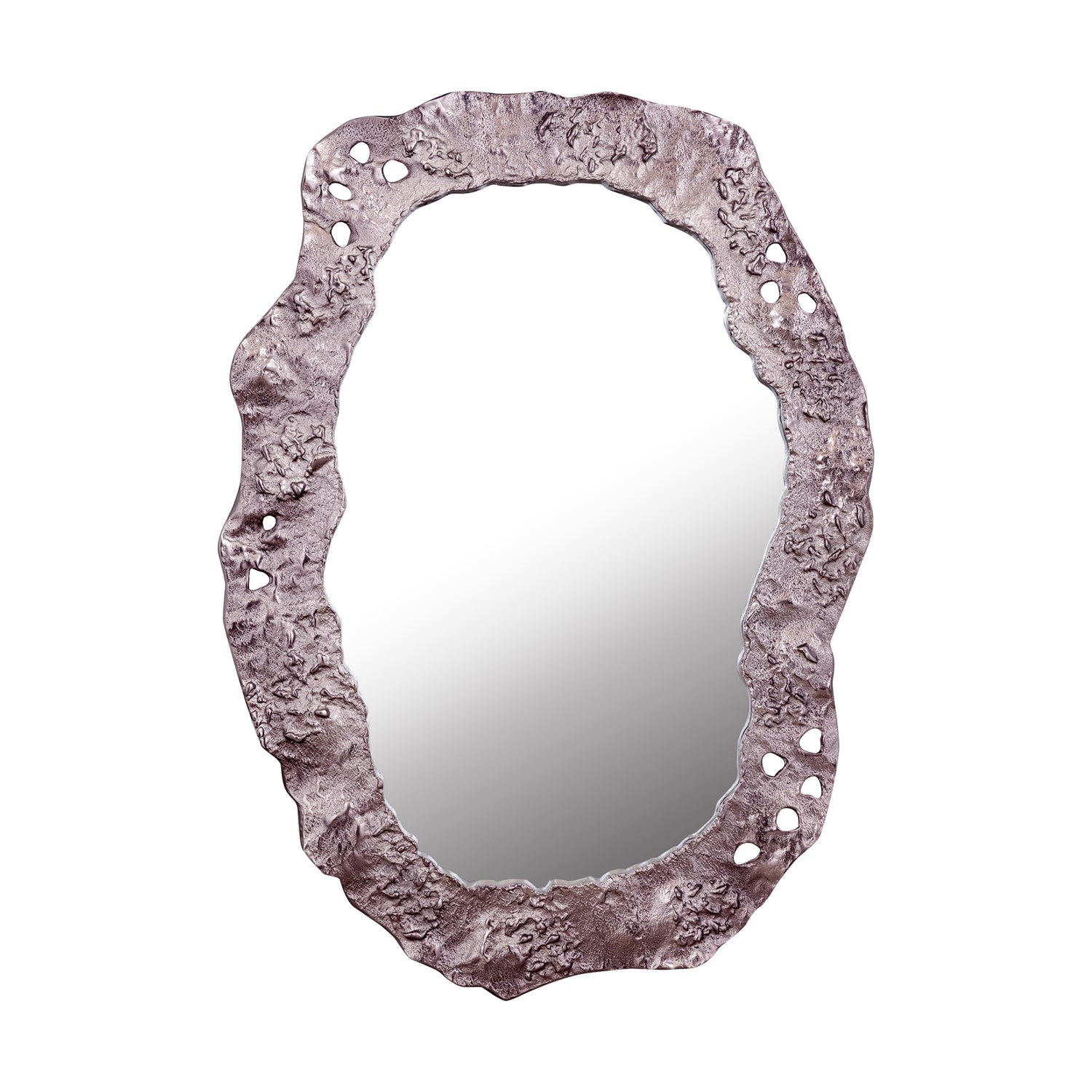 Kariss Bronzen Gietaluminium Spiegel Ruwe Ovale Vorm 84x62x2.5 cm