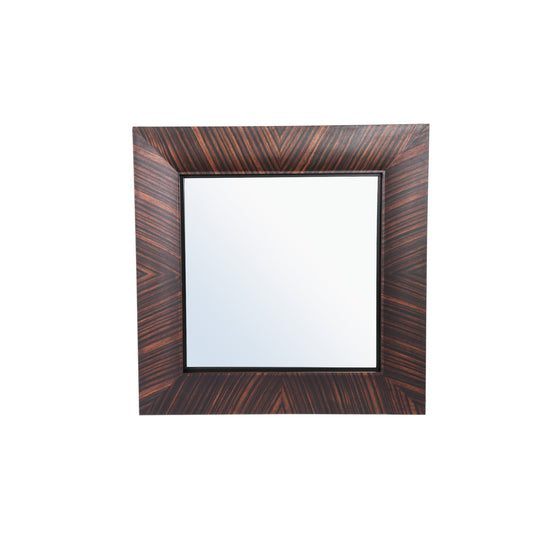 Gezzy Bruine Houten Fineer Spiegel Krullijst Vierkant 110x110x7 cm