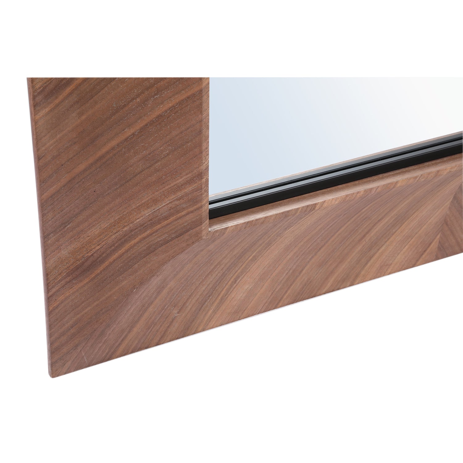Gezzy Natuurlijke Houtfineer Spiegel Krulframe Rechthoekig 186x110x7 cm