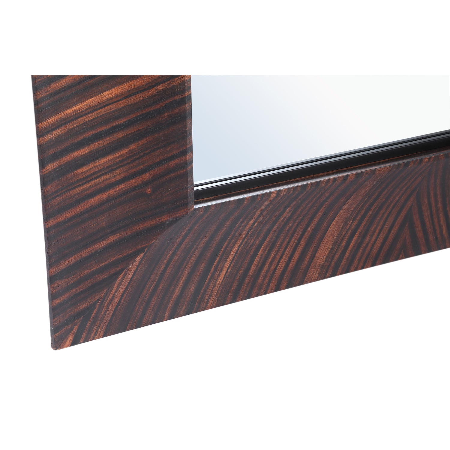 Gezzy Bruine Houtfineer Spiegel Krullend Frame Rechthoek 186x110x7 cm
