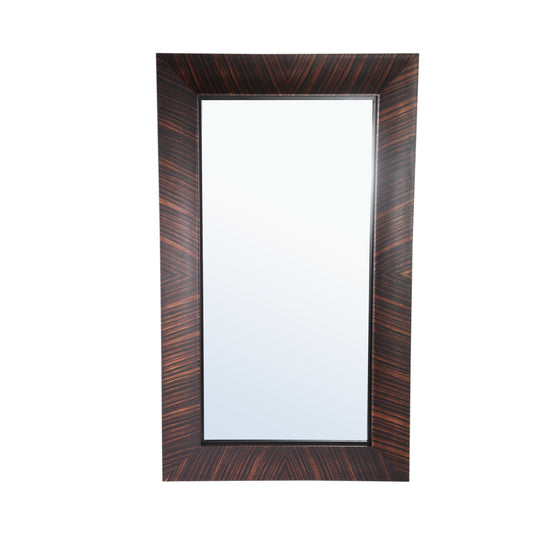 Gezzy Bruine Houtfineer Spiegel Krullend Frame Rechthoek 186x110x7 cm