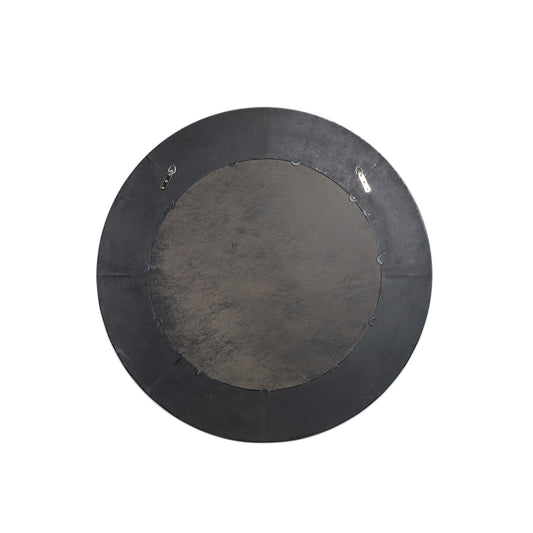 Gezzy Natuurlijke Houten Fineer Spiegel Dikke Frame Rond 110.5x110.5x5.5 cm