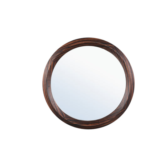 Nibbi Brown Wooden Veneer Mirror Twist Round Frame