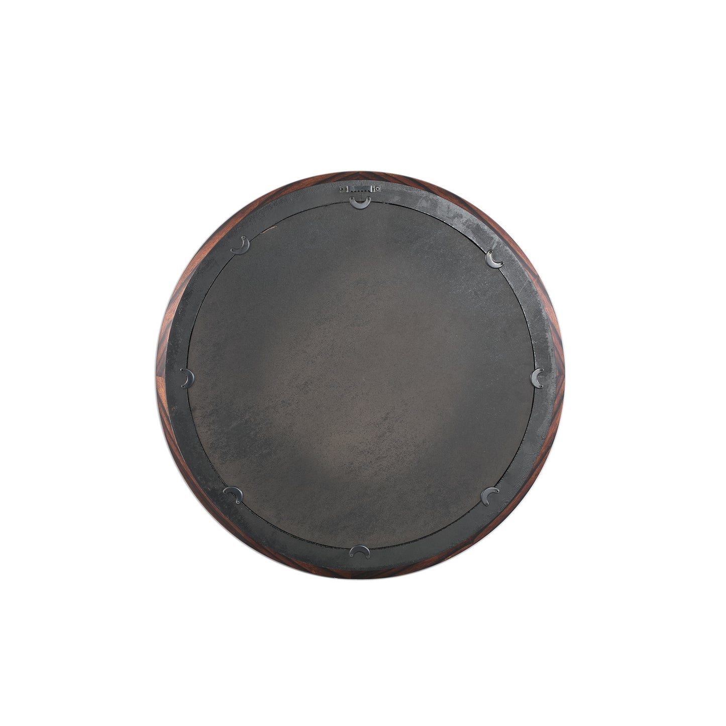 Nibbi Brown Wooden Veneer Mirror Twist Round Frame