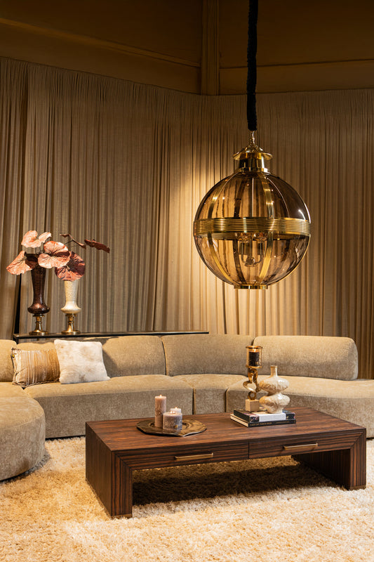 Tiess Brown Wooden Veneer Coffeetable 2 Drawers