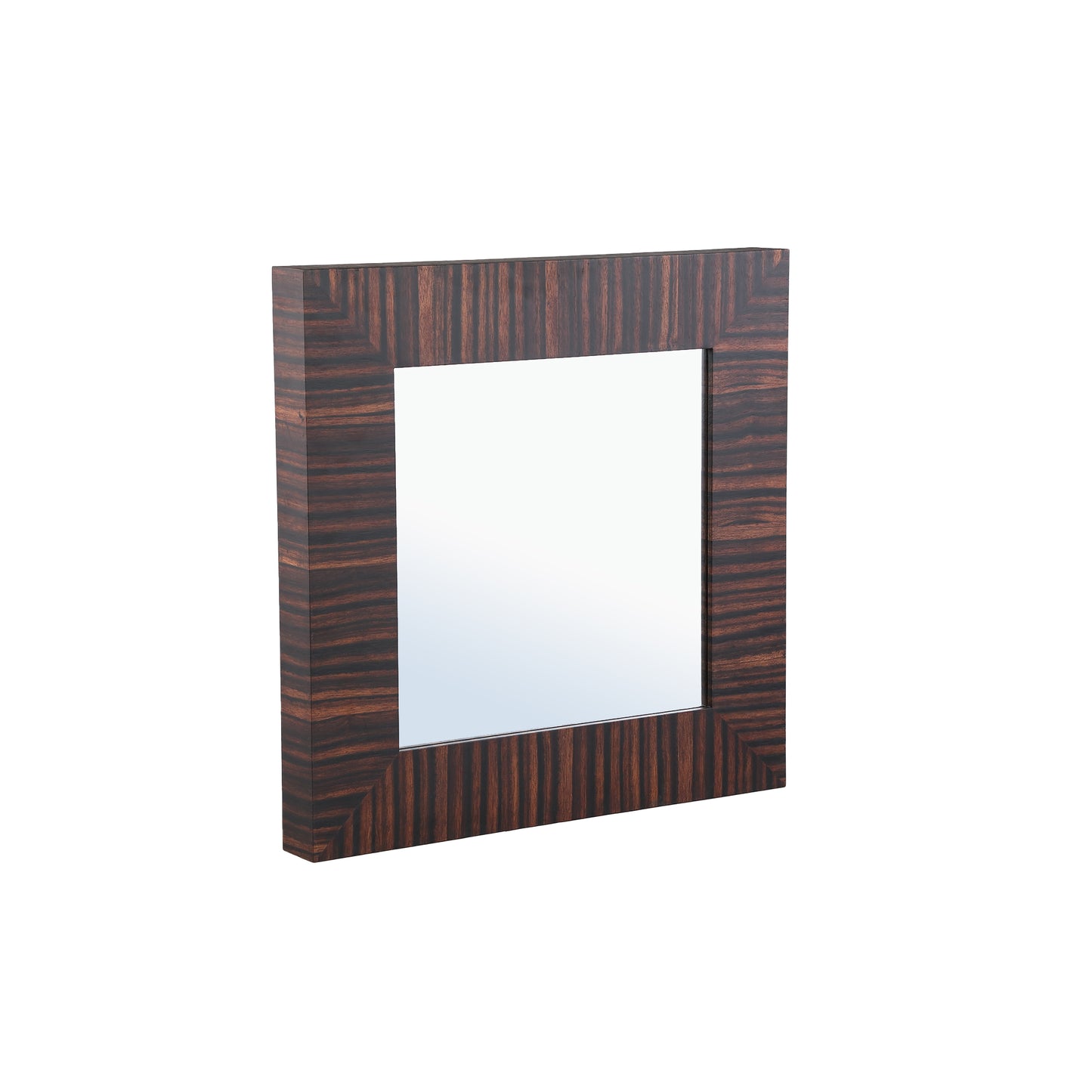 Tiess Brown Wooden Veneer Mirror Straight Frame