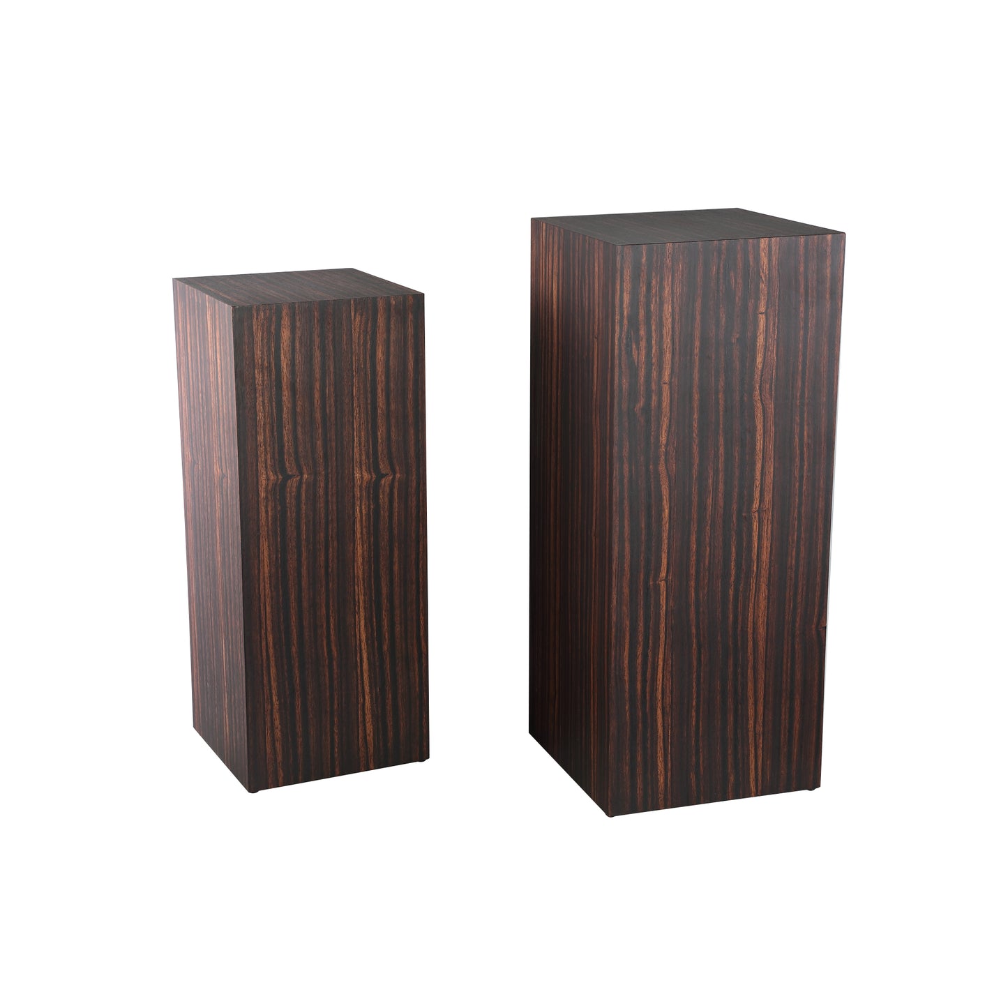 Tiess Bruine Houten Fineer Zuil Set Van 2 85x35x35 cm