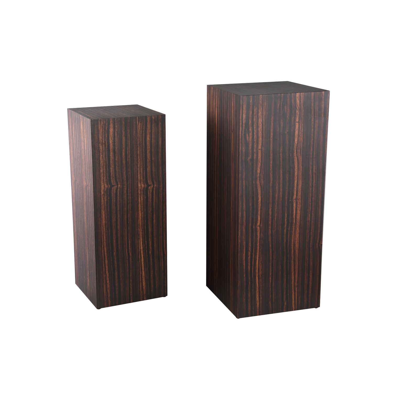 Tiess Bruine Houten Fineer Zuil Set Van 2 85x35x35 cm