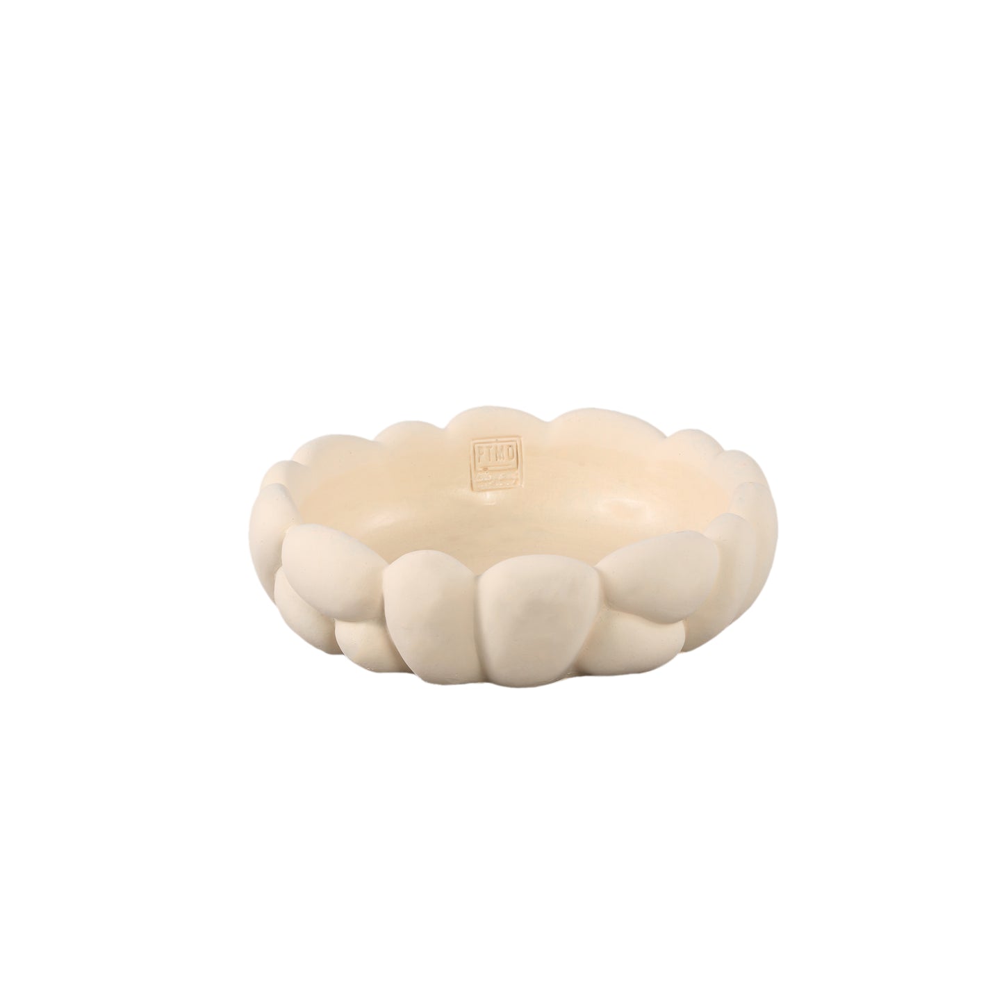Mikay Witte Cement Ronde Gladde Schaal Set van 4 Stuks S - 4 Sets 8x30x30 cm