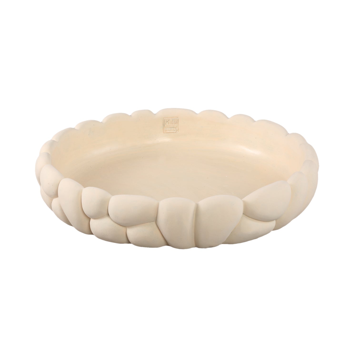 Mikay Witte Cement Ronde Gladde Steen Schaal L 10x50x50 cm