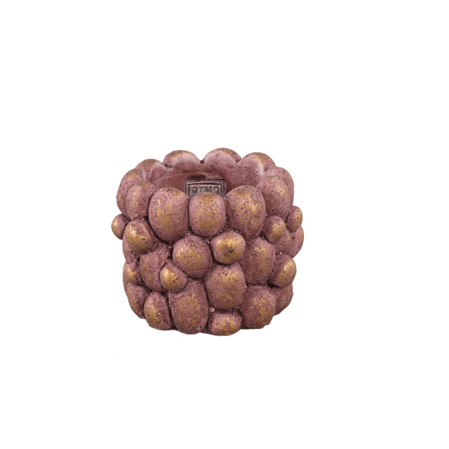 Stenley Brons Cement Rond Rough Rock Pot S - Set van 12 9x12x12 cm