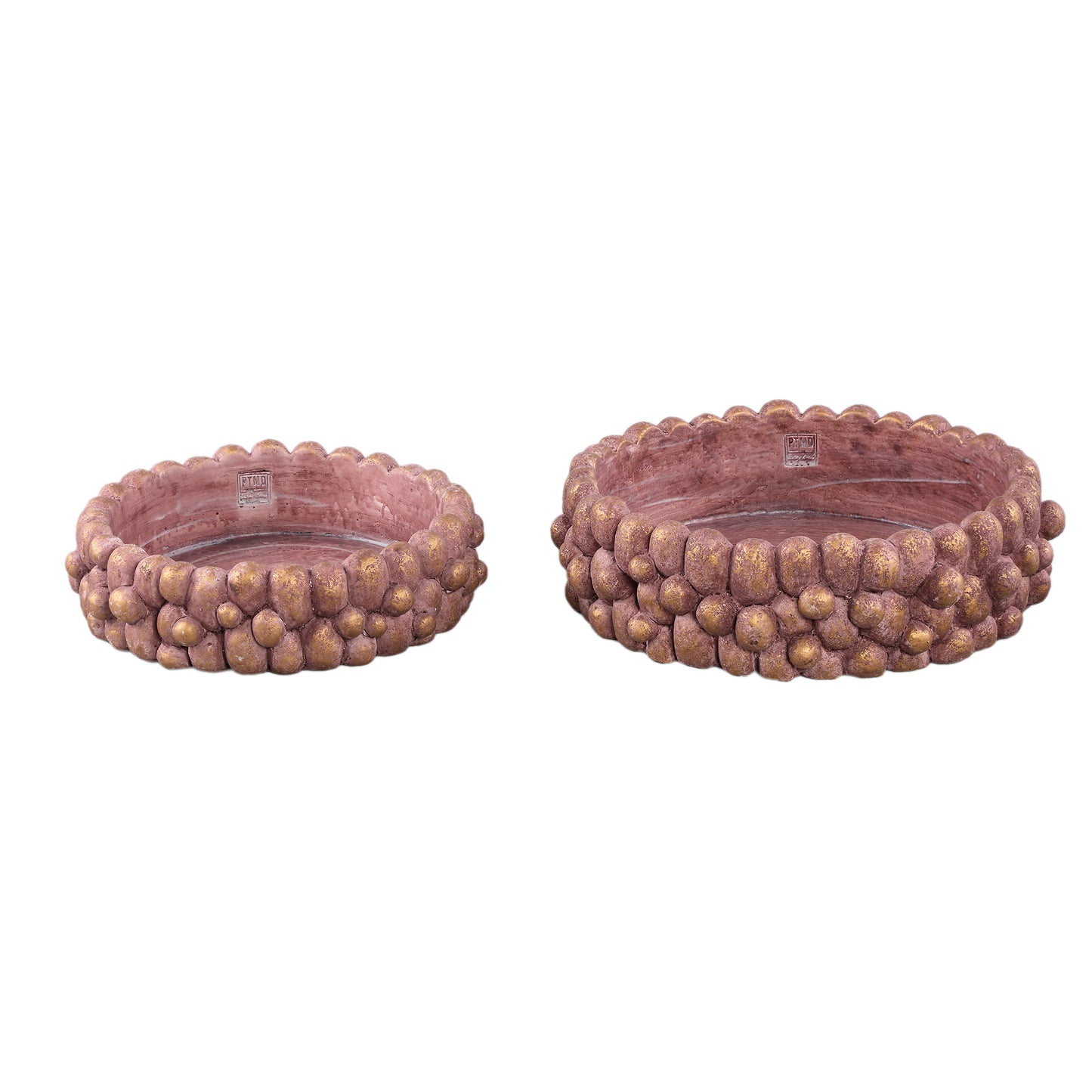 Stenley Bronze Cement Round Rough Rock Bowl L