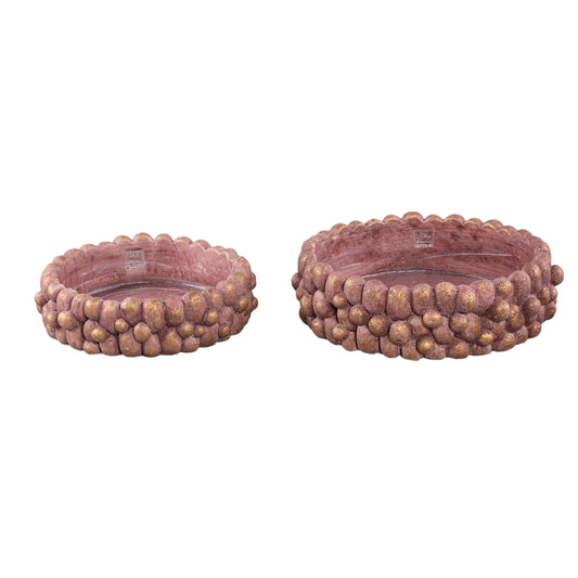 Stenley Bronze Cement Round Rough Rock Bowl L