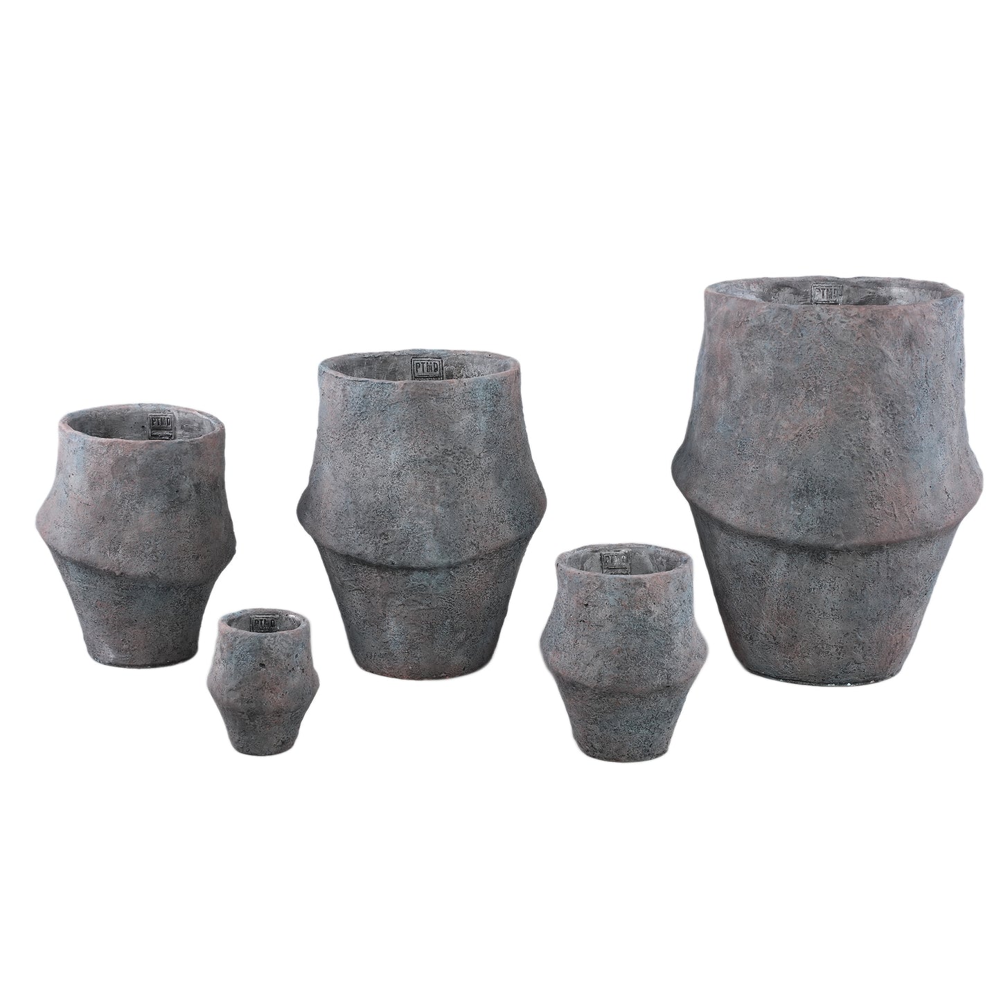 Javay Grey Cement Round Organic Pot Rough XL