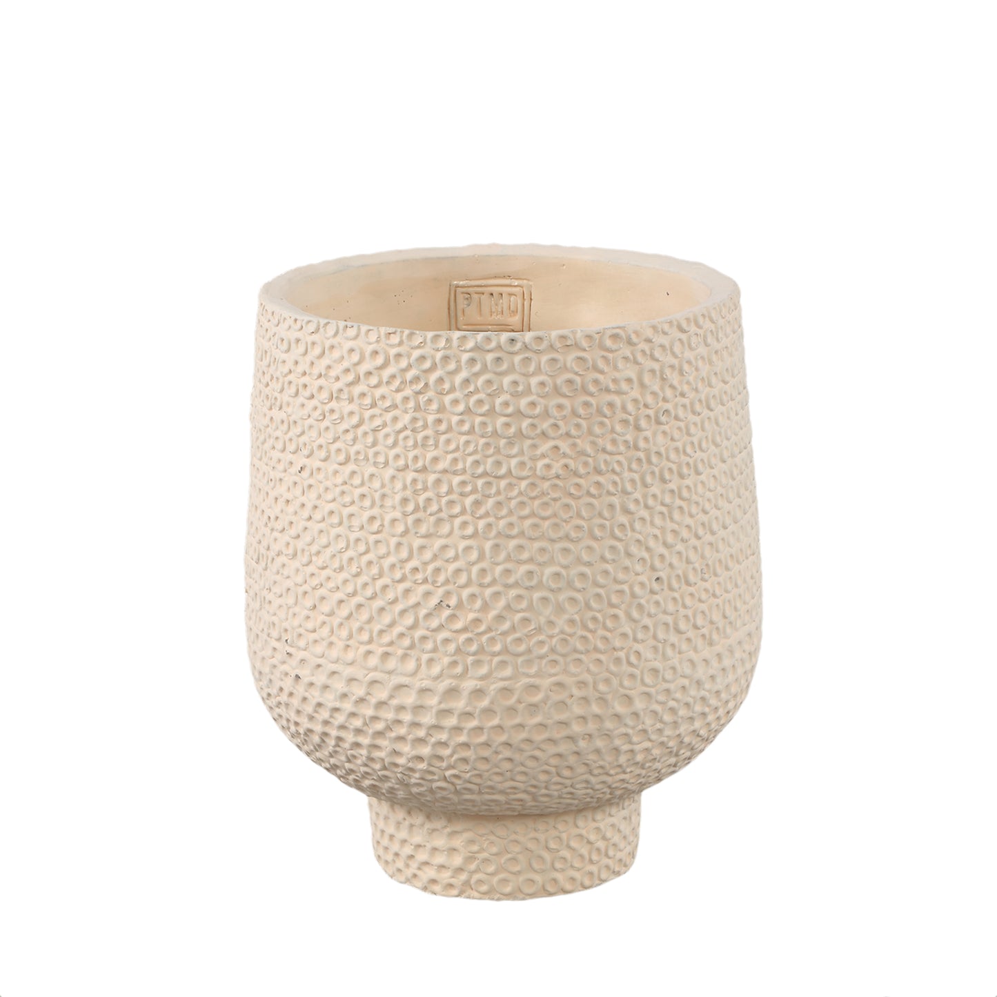 Laim Crème Keramische Pot Ronde Vorm met Stippenpatroon Set van 6 Stuks - 6 Sets 22x19x19 cm