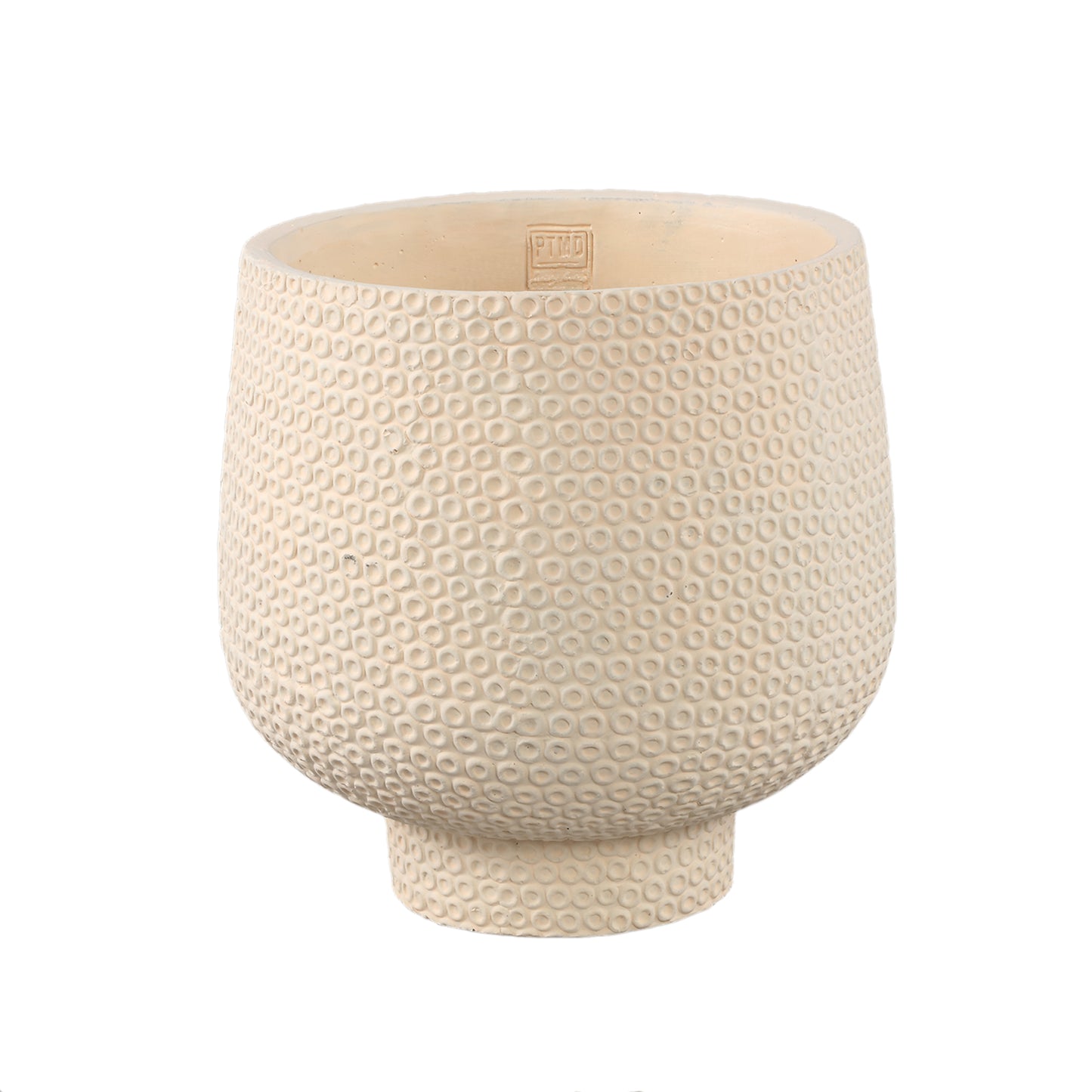 Laim Cream Cement Ronde Pot Met Stippenpatroon XL 30x30x30 cm